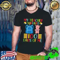 100th Day Of School, My Teacher Survived 100 Days of Me Pencil T-Shirt Guys V Neck