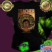 Black Smart Teacher Afro Women Love Melanin African American Vintage T-Shirt