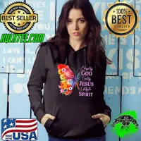 Blessed By God Loved By Jesus Led By The Spirit Butterfly Flower shirt