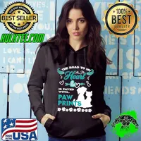Dog Lovers The Road O My Heart Is Paved With Paw Prints Cat T-Shirt
