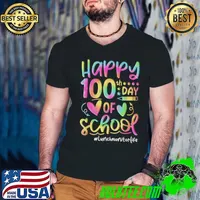 Happy 100Th Day Of School Tie Dye Lunch Monitor Life T-Shirt Guys V Neck