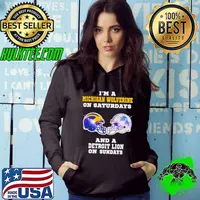 I’m A Michigan Wolverine on Saturdays and a Detroit Lions on Sundays helmet shirt