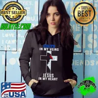 Indianapolis Colts NFL In My Veins Jesus In My Heart Cross 2024 Shirt Hoodie