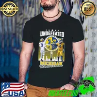 J.J. McCarthy And Mascot Undefeated National Champions Michigan Wolverines Signature Shirt Guys V Neck