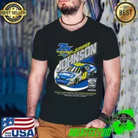 Jimmie Johnson Checkered Flag Sports Black NASCAR Hall of Fame Class of 2024 Shirt Guys V Neck