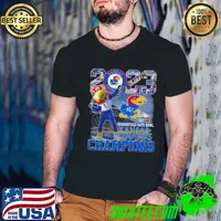Kansas Jayhawks 2023 Guaranteed Rate Bowl Champions Mascot Shirt Guys V Neck