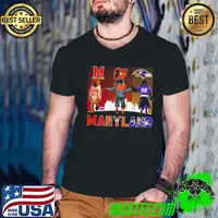 Maryland Sports Teams Mascots Maryland Terrapins, Baltimore Orioles And Baltimore Ravens Champions Shirt Guys V Neck