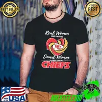 Real women love football smart women love the chiefs heart s Guys V Neck