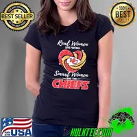 Real women love football smart women love the chiefs heart shirt