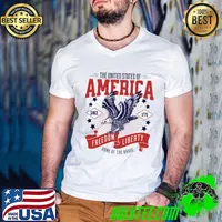 The united states of america freedom liberty hone of the brave eagle T-Shirt Guys V Neck