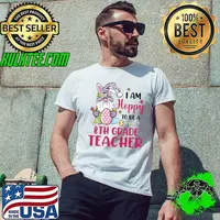 8Th Grade Teacher I Am Hobby To Be Easter Gnome Rabbit Happy Easter Day T-Shirt