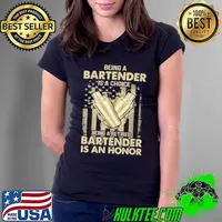 Best being a retired Bartender is an honor american flag shirt
