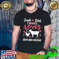 Just a Girl who loves goats and chickens Goat Enthusiasts T-Shirt Guys V Neck