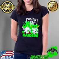Las Vegas Raiders Baby Yoda Happy St.Patrick’s Day Shamrock s Ladies Tee