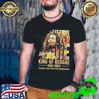 Legends never die King of reggae 1945 2024 thank you for the memories signature s Guys V Neck