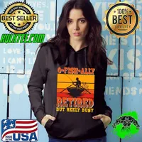 Retired But Relly Busy Fisherman O-fish-ally Retirement Fishing Vintage T-Shirt