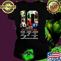 10 Years Of 2014-2024 7 Seasons 83 Episodes Outlander thank you for the memories shirt