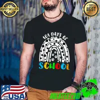 101 Days Of School Today 101 Days Smarter Dalmatian Lovers Rainbow T-Shirt Guys V Neck