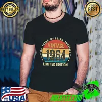 60 Years Of Being Awesome Vintage 1964 limited Edition 60 years old 60th Birthday T-Shirt Guys V Neck