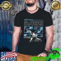 American professional baseball pitcher signature anthony bass number T-Shirt Guys V Neck
