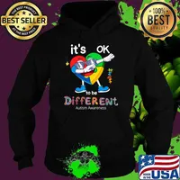 Autism Awareness heart Dabbing It's Ok To Be Different T-Shirt Hoodie