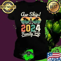 Aw Ship Its A 2024 Family Trip Family Cruise Vintage Sunglasses T-Shirt Ladies tee