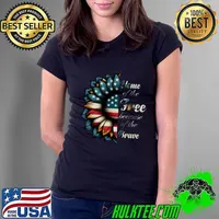 Awesome home Of The Free Because Brave American Flag Sunflower Patriotic 4th July T-Shirt