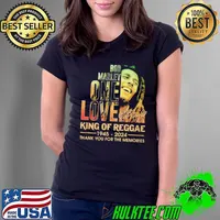 Bob Marley One Love King Of Reggae 1945 – 2024 Thank You For The Memories Shirt Ladies Tee