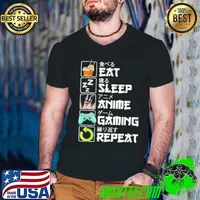 Eat Sleep Anime Gaming Repeat Kawaii Otaku Anime Manga Shirt