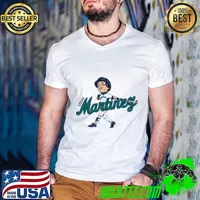 Edgar Martinez Caricature Puerto Rican-American former professional baseball T-Shirt Guys V Neck