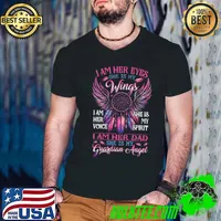 I Am Her Eyes She Is My Wings I Am Her Voice She Is My Spirit Dad Daughter She Is My Guardian Angel T-Shirt Guys V Neck
