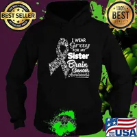 I wear Gray for my Sister Brain Cancer Awareness Butterflies T-Shirt Hoodie