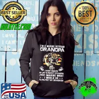 Im A Marine Veteran Grandpa I Have Risked My Life To Protect Strangers Bulldog Shirt