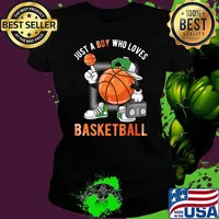 Just A Boy Who Loves Basketball T-Shirt Ladies tee