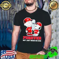 Kansas City Chiefs NFL Charlie Brown and Snoopy forever not just when we win s Guys V Neck