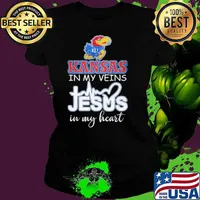 Kansas Jayhawks In My Veins Jesus In My Heart 2024 Shirt