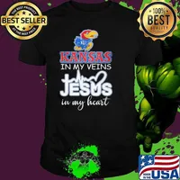 Kansas Jayhawks In My Veins Jesus In My Heart 2024 Shirt Unisex