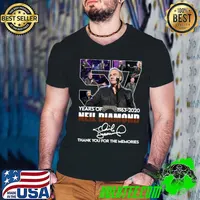 Neil Diamond Thank You For The Memories 57 Years Of 1963 2020 Signature T-Shirt Guys V Neck