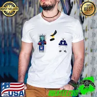 New York Rangers VS Toronto Maple Leafs NHL 2024 mascot cartoon hockey s Guys V Neck