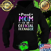 Proud Mom Of An Teenager 13th Birthday Watercolor T-Shirt Hoodie