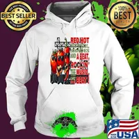 Red Hot Style Rockin the Beat The Music Can't Be Beat Groovy Veggie Band T-Shirt Hoodie