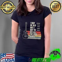 Retro I Maybe Old But I Got To See The Cool Bands Musician Guitarist T-Shirt