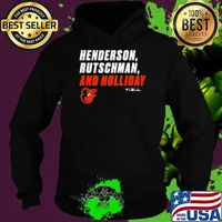 Adley Rutschman, Gunnar Henderson, & Jackson Holliday Baltimore Orioles Stacked Names s Hoodie