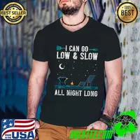 BBQ Smoker I Can Go Low And Slow All Night Long T-Shirt Guys V Neck