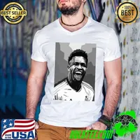 Bw Vinicius Junior Wpap Art Brazilian professional footballer T-Shirt Guys V Neck