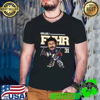 Grant Fuhr Canadian former professional ice hockey goaltender St. Louis Cartoon T-Shirt Guys V Neck