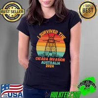 I survived the cicada invasion 2024 Iowa sunset retro T-Shirt Ladies Tee