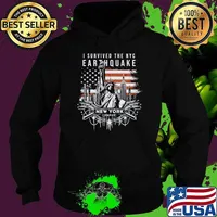 I Survived The NYC Earthquake Vintage New York American Flag T-Shirt Hoodie