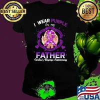 I Wear Purple For My Father Crohn's Disease Awareness T-Shirt Ladies tee