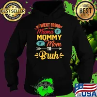 I Went From Mama To Mommy To Mom To Bruh Retro Mother's Day T-Shirt Hoodie